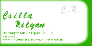 csilla milyan business card